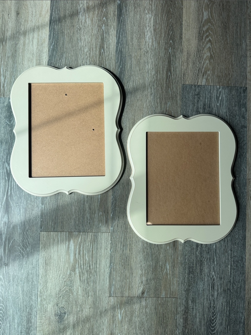 Decorative Light Sage Scalloped Wall Frames - Set of 2